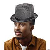 Adults Black Tattered Top Hat
