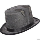 Adults Black Tattered Top Hat