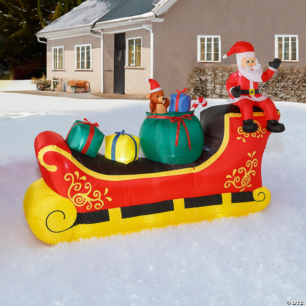 10 Ft. Blow-up Inflatable Santa Sleigh Outdoor Yard Decoration