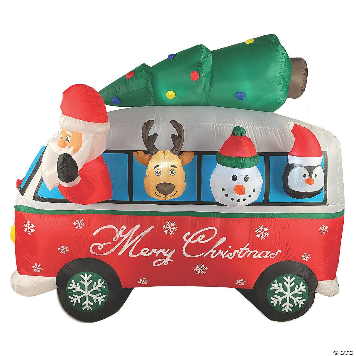 7' Inflatable Santa Vintage Van – Outdoor Christmas Holiday Yard Decoration